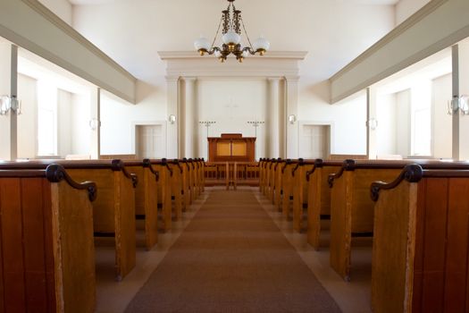 interior of an old simple country church