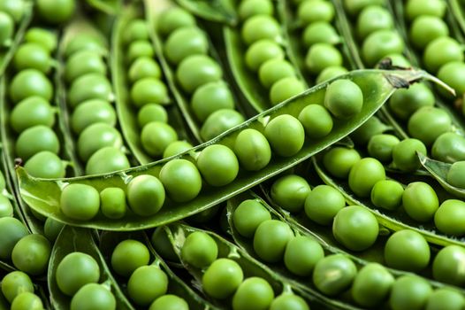 Closeup of green peas