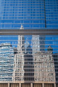 Detail of different skyscrapers in Chicago in USA