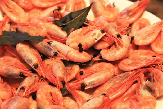 A Boiled Shrimps Background ready for eating