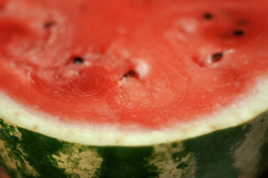 A fresh sugar red watermelon close up