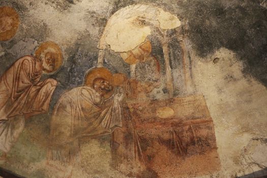 Old fresco on the wall of St.Nicholas church, Demre