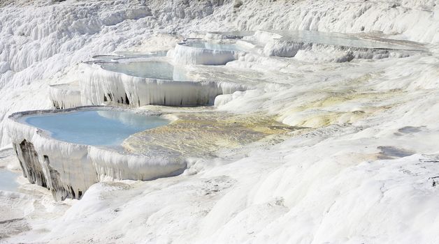 The Pamukkale natural lakes in Hierapolis Turkey