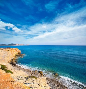 Ibiza Sa Caleta beach in south San Jose at Balearic Islands of spain