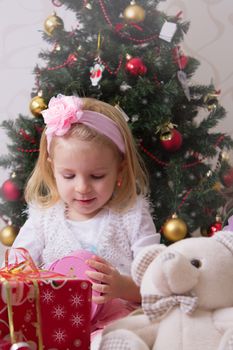 Lovely girl with gift box