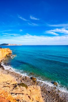 Ibiza Sa Caleta beach in south San Jose at Balearic Islands of spain