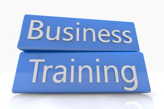 Blue box concept: Business Training on white background