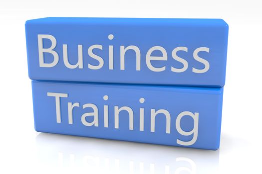 Blue box concept: Business Training on white background