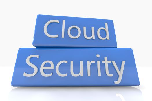 Blue box concept: Cloud Security on white background