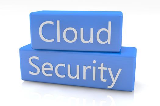 Blue box concept: Cloud Security on white background