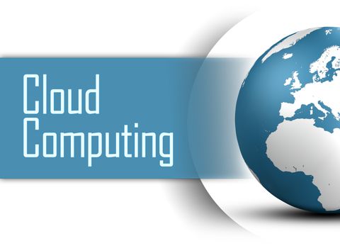 Cloud Computing concept with globe on white background