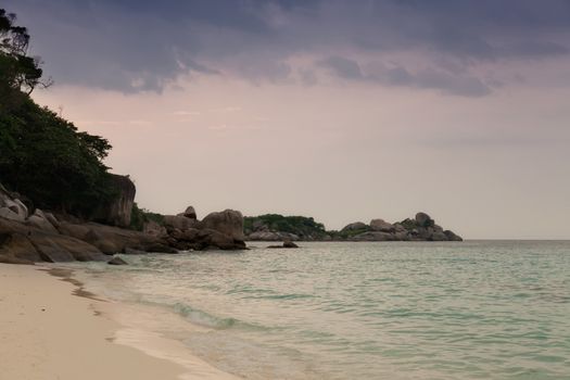 Tropical beach at sunrise, Andamandsky sea, Thailand