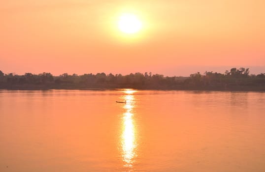 Sunset along the Mekong River.