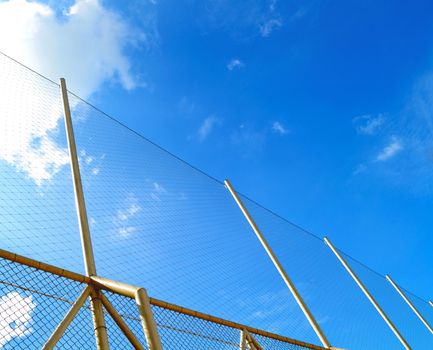 Nets of sport in a blue sky background