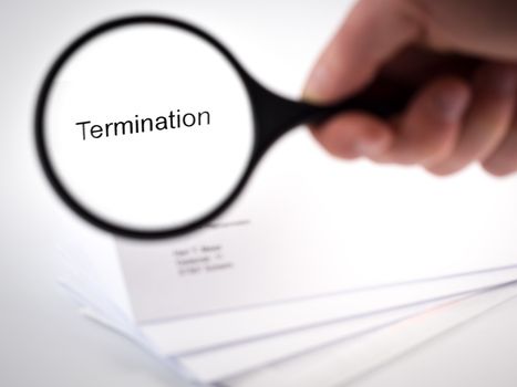 Cover letter with the word Termination in the letterhead