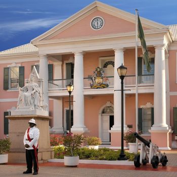 Government House in the capital of Nassau in the Bahamas.