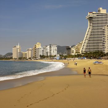 Beach scene in Acapulco in Mexico