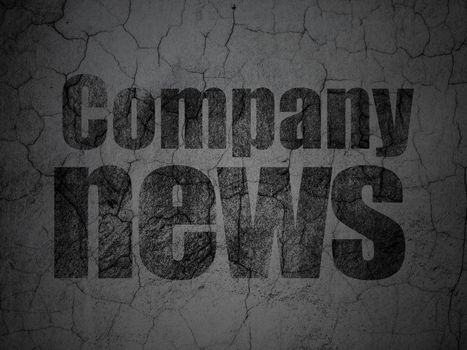 News concept: Black Company News on grunge textured concrete wall background, 3d render