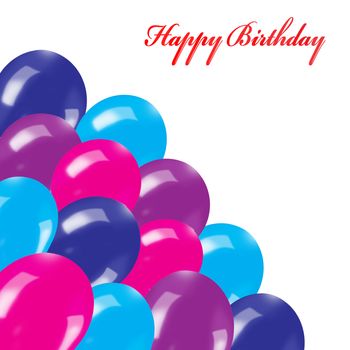 White Holiday's background with many color balloons