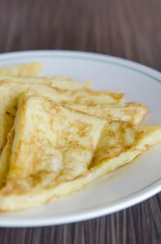 slices of french toast , sweet bread on dish