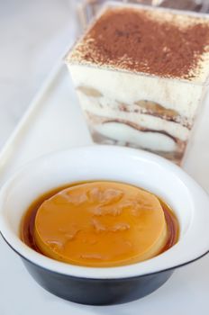 close up  Custard pudding - sweet dessert in bowl