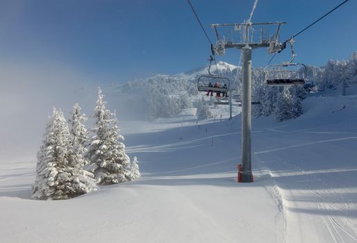 Ski Lift in the mountains