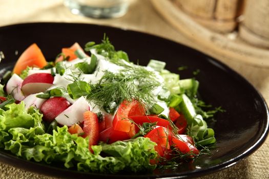 fresh and tasty salad on the table