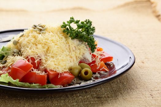 fresh and tasty salad on the table