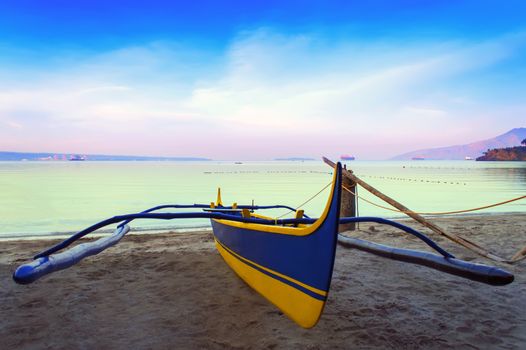 Philippines Boat at Early Morning in Subic Bay.