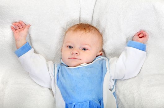 Baby Boy Portrait on the White Background