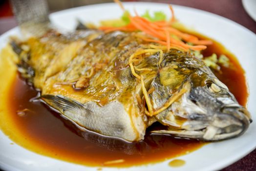 Steamed snapper with soy sauce