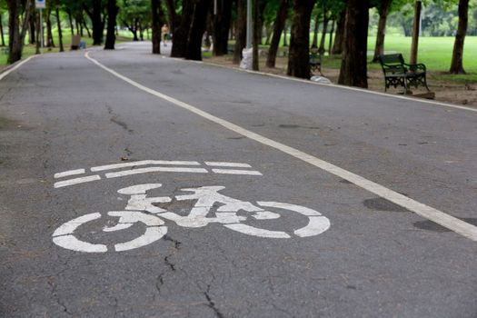 close up of Bike lane