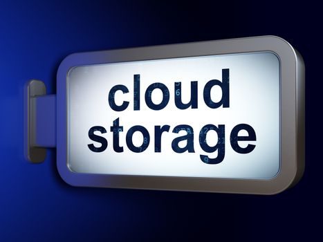 Security concept: Cloud Storage on advertising billboard background, 3d render