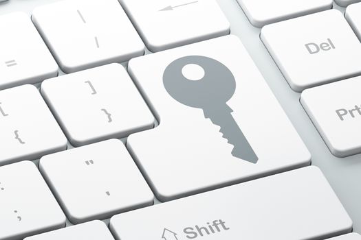 Privacy concept: Enter button with Key on computer keyboard background, 3d render