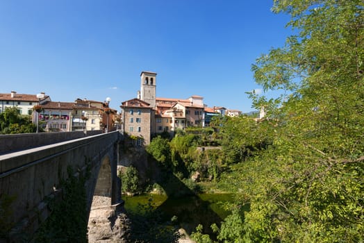Devil's bridge over Natisone river in Cividale del Friuli - North Italy