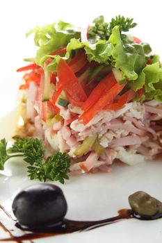 fresh and tasty salad with pepper and tomato