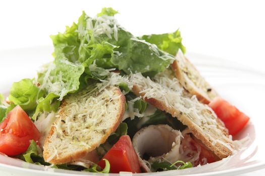 fresh and tasty salad with pepper and tomato