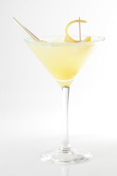 fresh and cold cocktail on white background