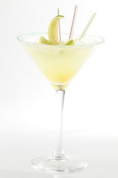 fresh and cold cocktail on white background