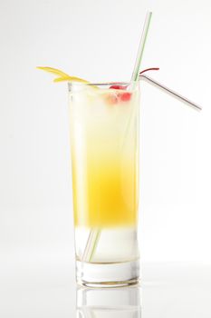 fresh and cold cocktail on white background