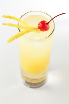 fresh and cold cocktail on white background