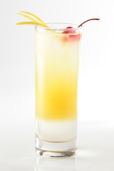 fresh and cold cocktail on white background