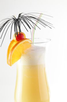 fresh and cold cocktail on white background