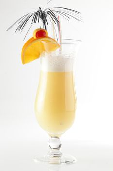 fresh and cold cocktail on white background