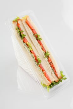 fresh and tasty sandwich on white background