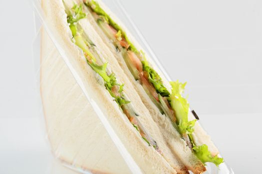 fresh and tasty sandwich on white background