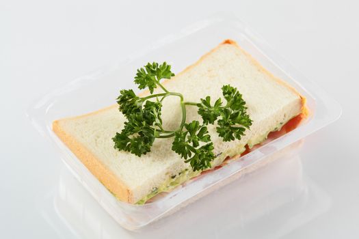 fresh and tasty sandwich on white background