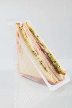 fresh and tasty sandwich on white background