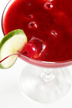 cold and fresh european cocktail on white background