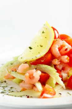 fresh and tasty salad on white background